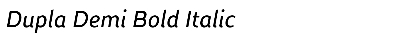 Dupla Demi Bold Italic